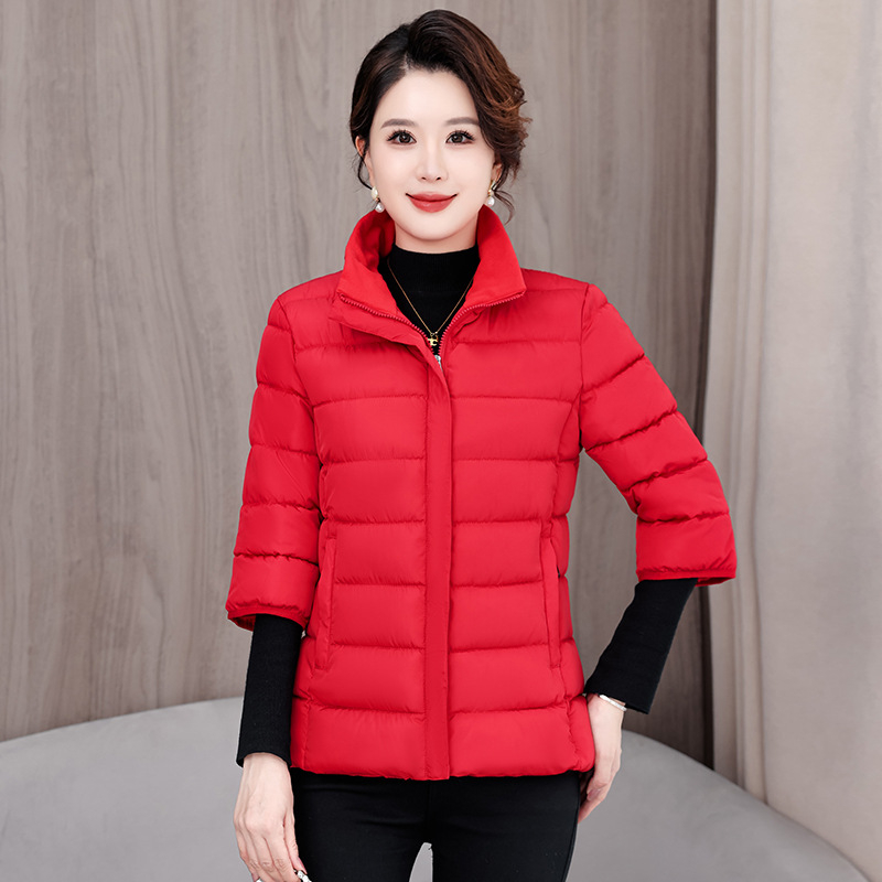 Γυναικείο γιλέκο σε στυλ ζακέτας με σταθερό γιακά, φερμουάρ, γέμισμα πολυεστέρα-βαμβάκι, μεσαίου μήκους χειμερινά εξωτερικά ρούχα, 2025