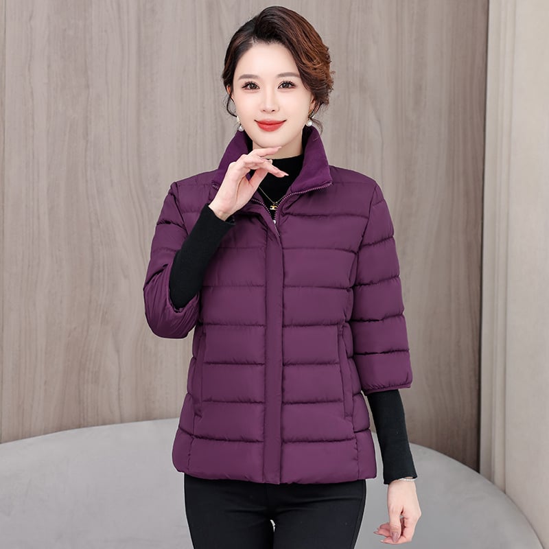 Γυναικείο γιλέκο σε στυλ ζακέτας με σταθερό γιακά, φερμουάρ, γέμισμα πολυεστέρα-βαμβάκι, μεσαίου μήκους χειμερινά εξωτερικά ρούχα, 2025