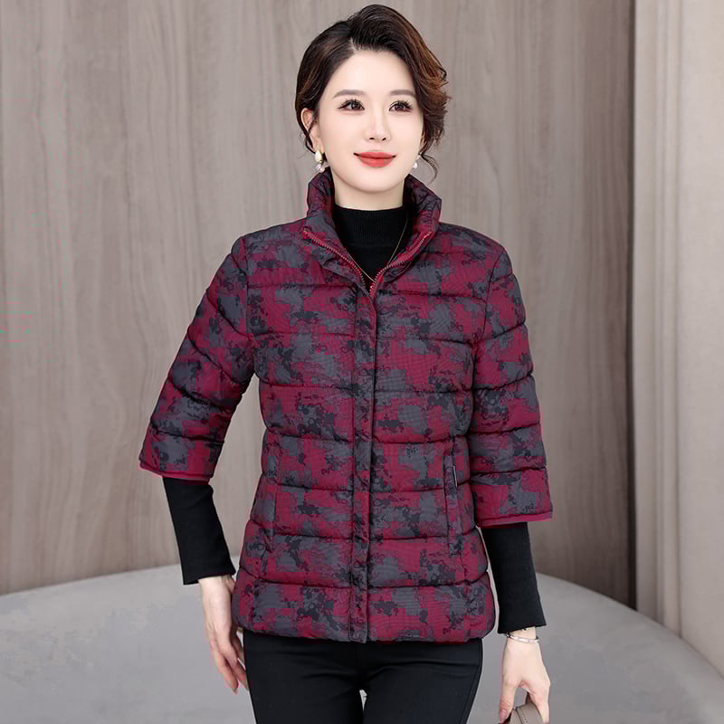 Γυναικείο γιλέκο σε στυλ ζακέτας με σταθερό γιακά, φερμουάρ, γέμισμα πολυεστέρα-βαμβάκι, μεσαίου μήκους χειμερινά εξωτερικά ρούχα, 2025