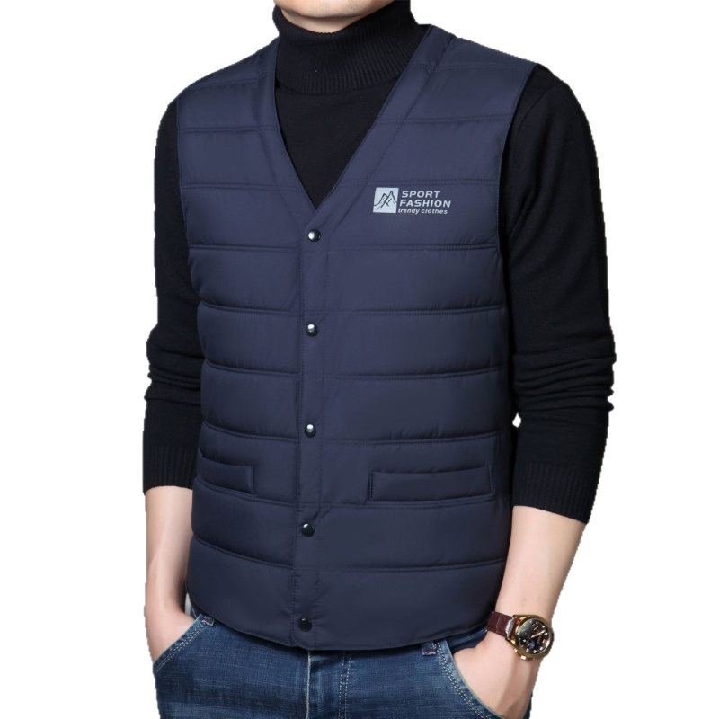 Mužská zimná vesta s kapucňou, corduroy látka s pruhovaným vzorom, kožušina z králičej srsti, bavlnená podšívka, zapínanie na jeden rad