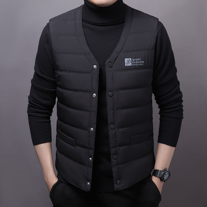 Mužská zimná vesta s kapucňou, corduroy látka s pruhovaným vzorom, kožušina z králičej srsti, bavlnená podšívka, zapínanie na jeden rad