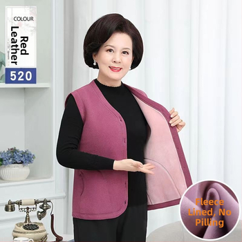 Vesta na jeseň a zimu pre dospelé ženy, výstrih do V, trojvrstvová hrúbka, plus veľkosť