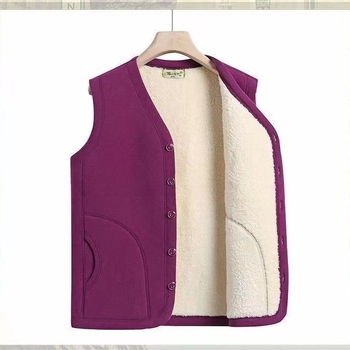 Vesta na jeseň a zimu pre dospelé ženy, výstrih do V, trojvrstvová hrúbka, plus veľkosť