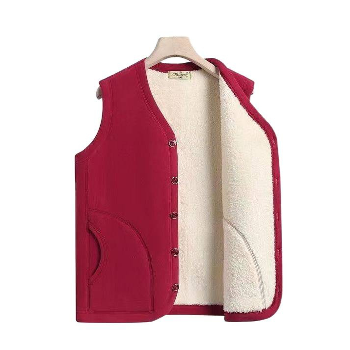 Vesta na jeseň a zimu pre dospelé ženy, výstrih do V, trojvrstvová hrúbka, plus veľkosť