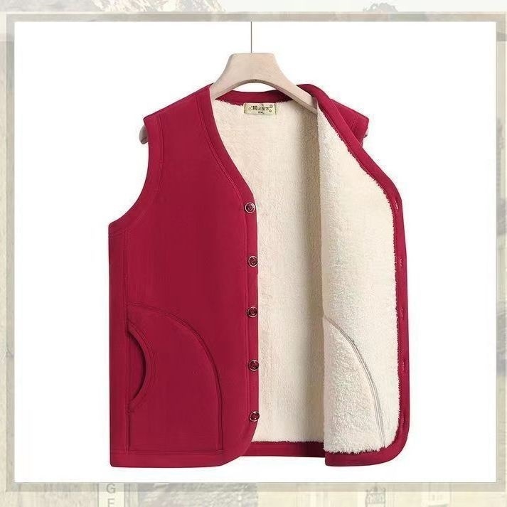 Vesta na jeseň a zimu pre dospelé ženy, výstrih do V, trojvrstvová hrúbka, plus veľkosť