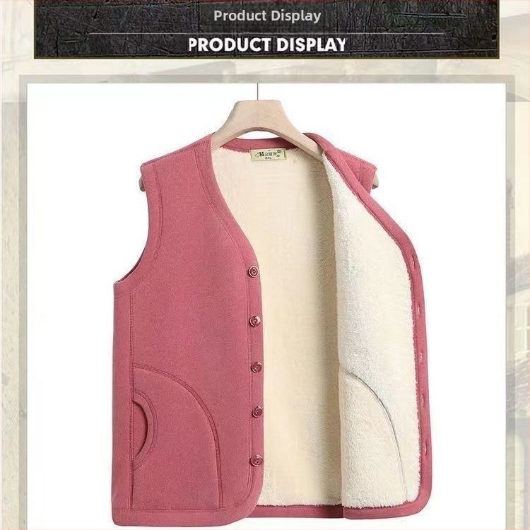 Vesta na jeseň a zimu pre dospelé ženy, výstrih do V, trojvrstvová hrúbka, plus veľkosť