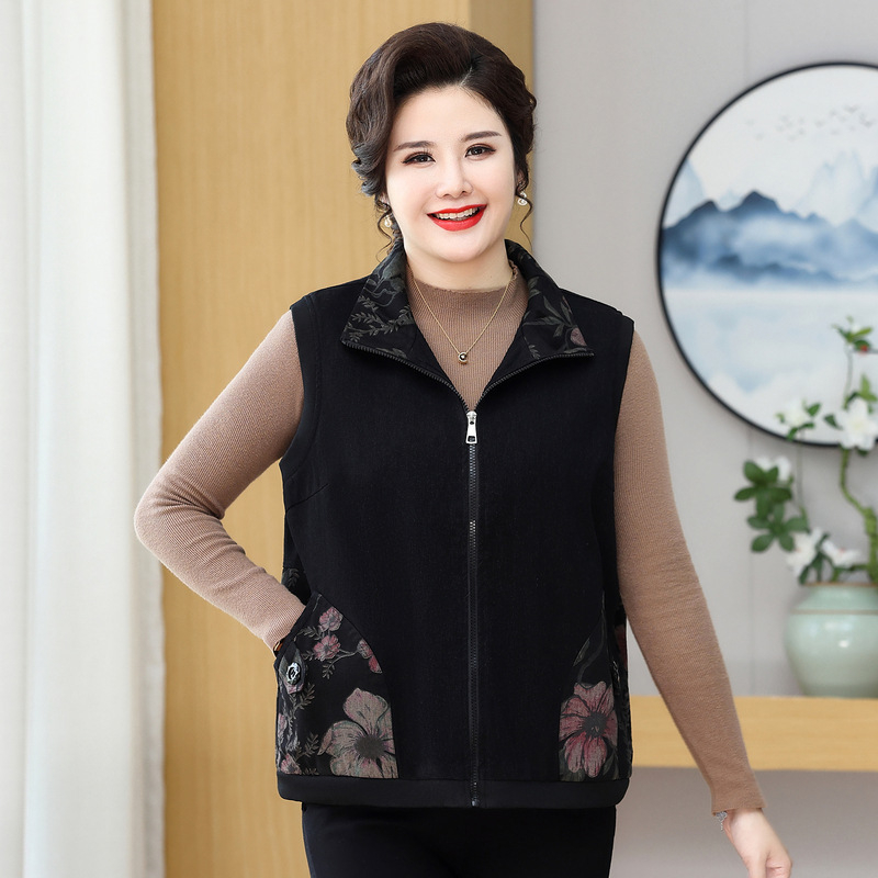 Džins vest s reverom lapel, zatvarač, slobodan kroj, gradski kardigan stil, poliester tkanina
