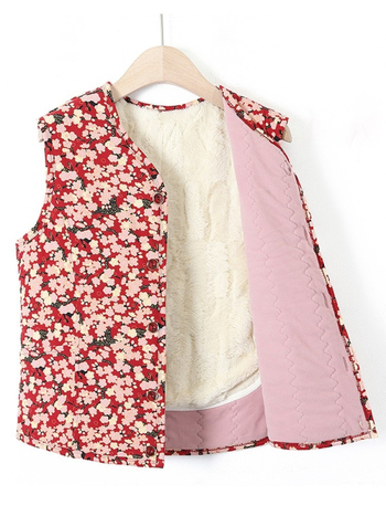 Vesta din velur cu căptușeală de fleece – iarnă 2025, guler în V, lungime 50–65 cm