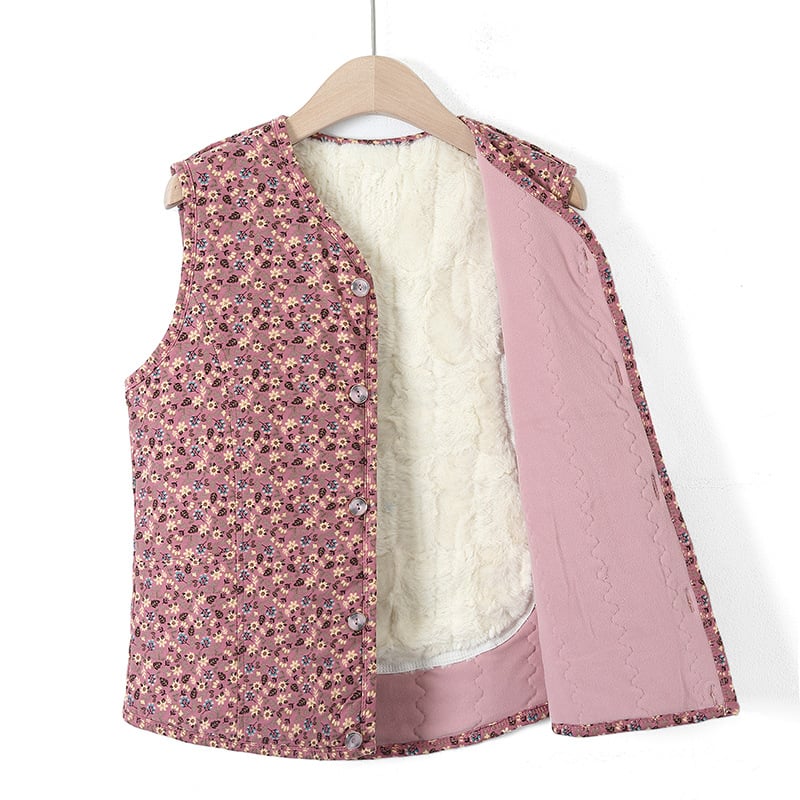 Vesta din velur cu căptușeală de fleece – iarnă 2025, guler în V, lungime 50–65 cm