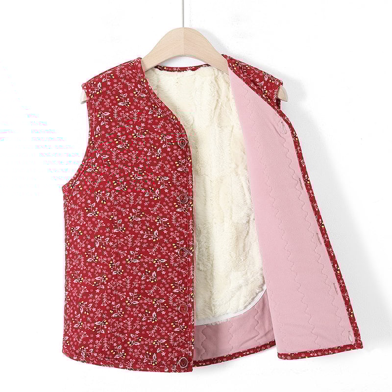 Vesta din velur cu căptușeală de fleece – iarnă 2025, guler în V, lungime 50–65 cm