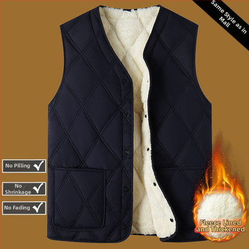 Bavlnená vesta s kapucňou, hrubá tepelná izolácia, V-krk, pruhovaný corduroy, bočné vrecká