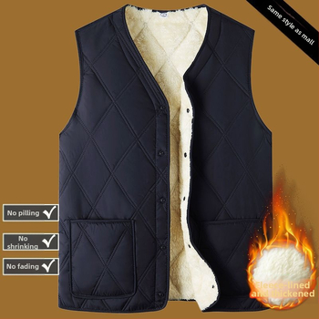 Bavlnená vesta s kapucňou, hrubá tepelná izolácia, V-krk, pruhovaný corduroy, bočné vrecká