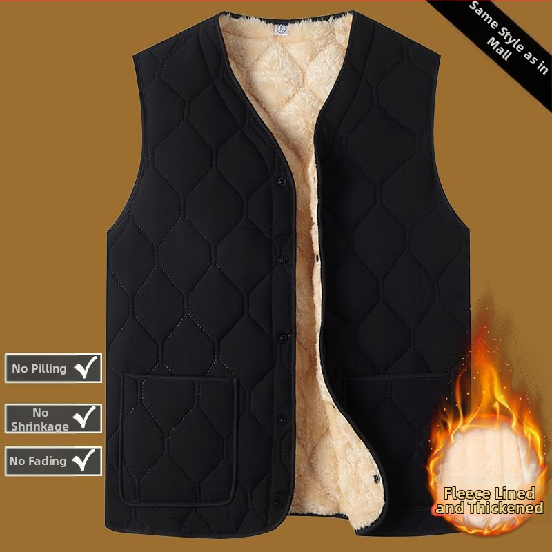 Bavlnená vesta s kapucňou, hrubá tepelná izolácia, V-krk, pruhovaný corduroy, bočné vrecká