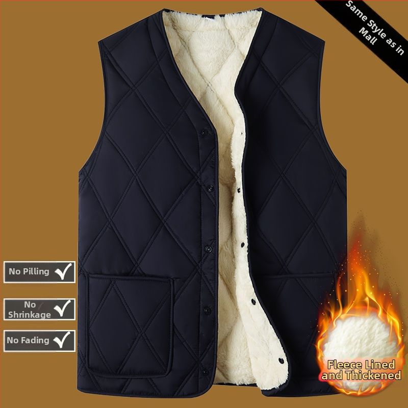 Bavlnená vesta s kapucňou, hrubá tepelná izolácia, V-krk, pruhovaný corduroy, bočné vrecká