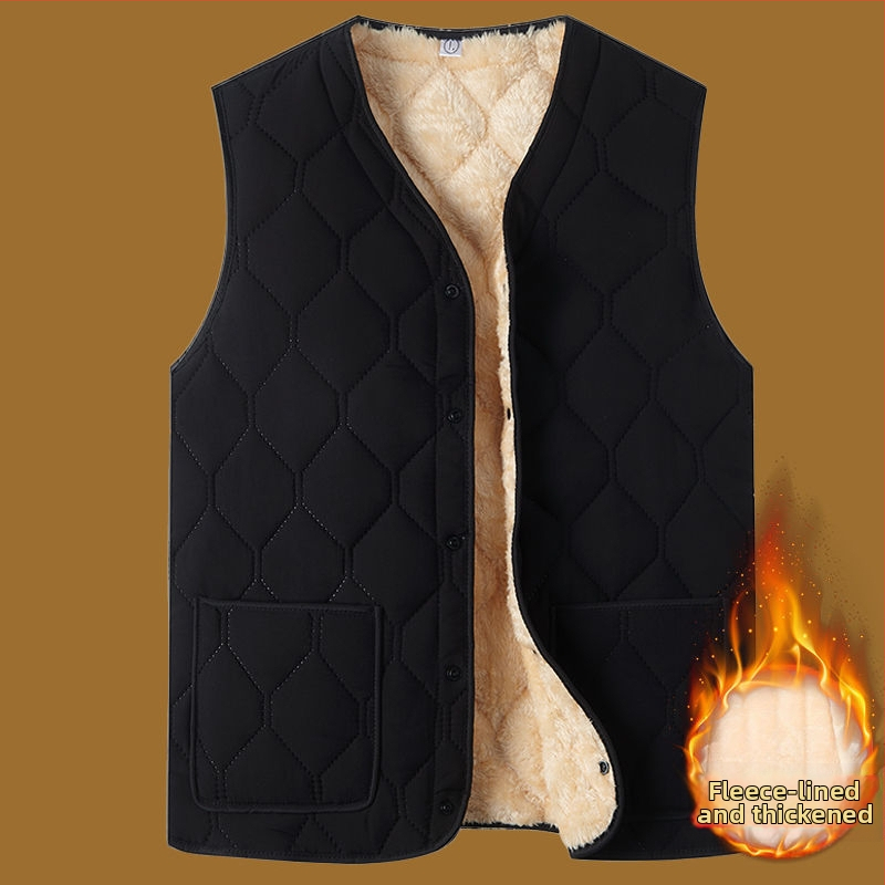 Bavlnená vesta s kapucňou, hrubá tepelná izolácia, V-krk, pruhovaný corduroy, bočné vrecká