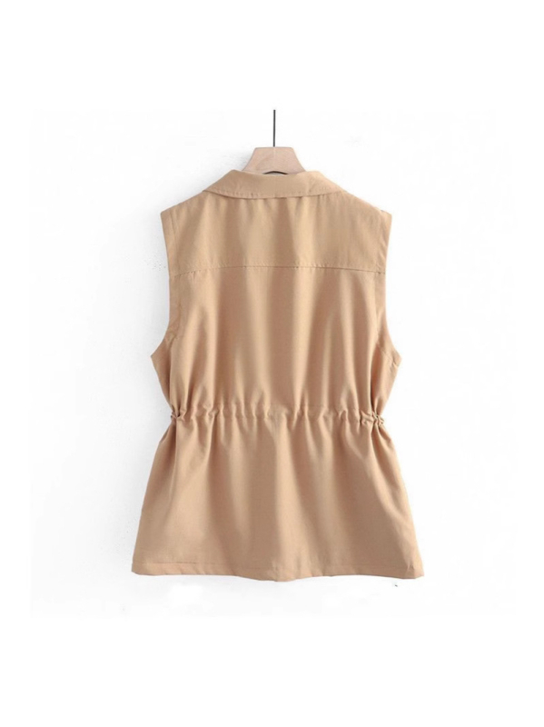 Női szabályos városi mellény magas derekú, elöl cipzárral, hossz 50–65 cm, anyagtartalom 70–80%