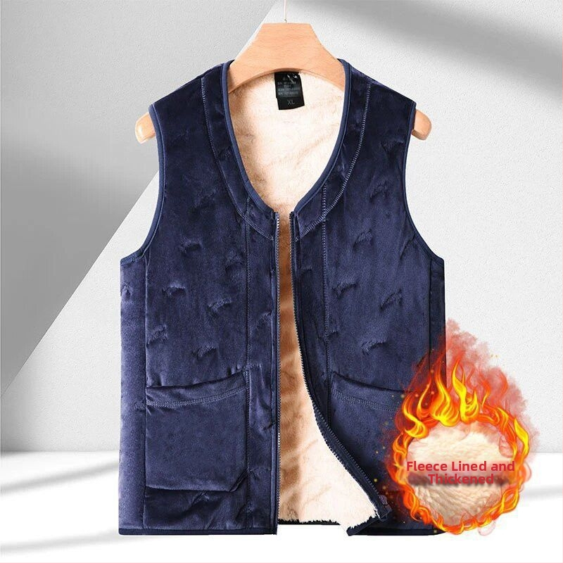 Pánska quiltovaná vesta s kapucňou, výplň z bavlny, vonkajší materiál vlna, podšívka z ľanu, vrecká a zipsy, jar 2025