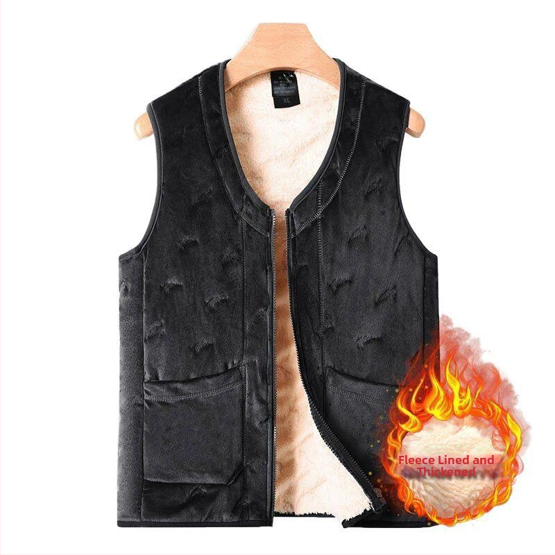 Pánska quiltovaná vesta s kapucňou, výplň z bavlny, vonkajší materiál vlna, podšívka z ľanu, vrecká a zipsy, jar 2025