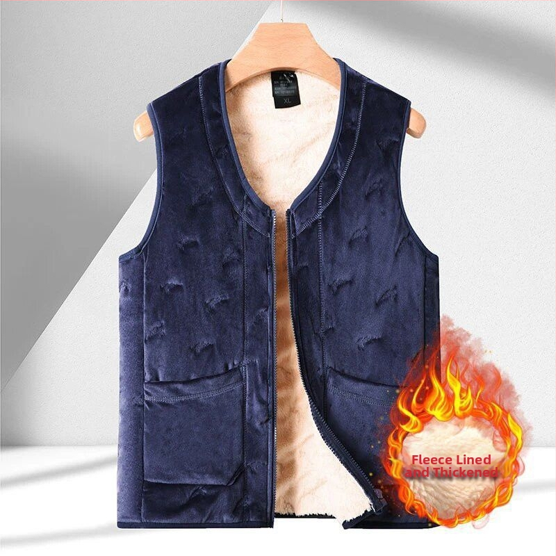 Pánska quiltovaná vesta s kapucňou, výplň z bavlny, vonkajší materiál vlna, podšívka z ľanu, vrecká a zipsy, jar 2025