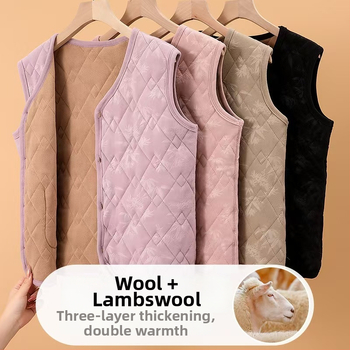 Vestă feminină în stil chinezesc pentru iarna 2025, fleece german, poliester 80–90%, stil literar-retro.