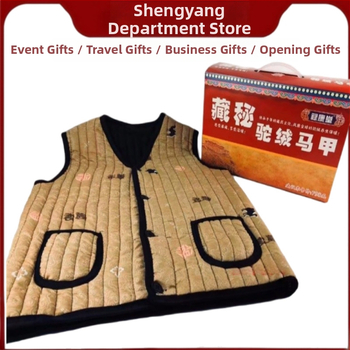 Vesta za osobe srednje dobi i starije, debelo prešivena poliester tkanina, izgled imitacije kašmira, bez ovratnika, ležerni gradski stil