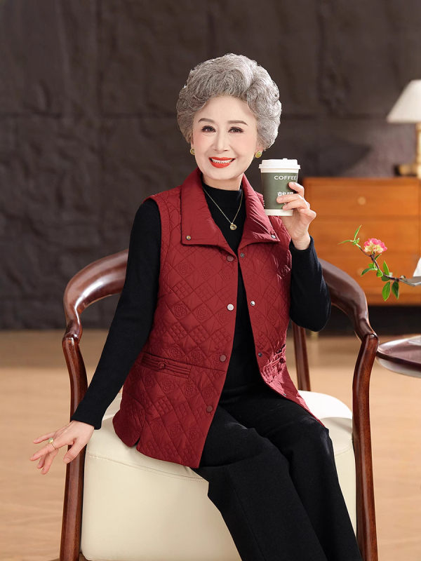 Vesta pentru femei pentru toamnă 2025 cu broderie florală, poliester peste 95%, stil elegant