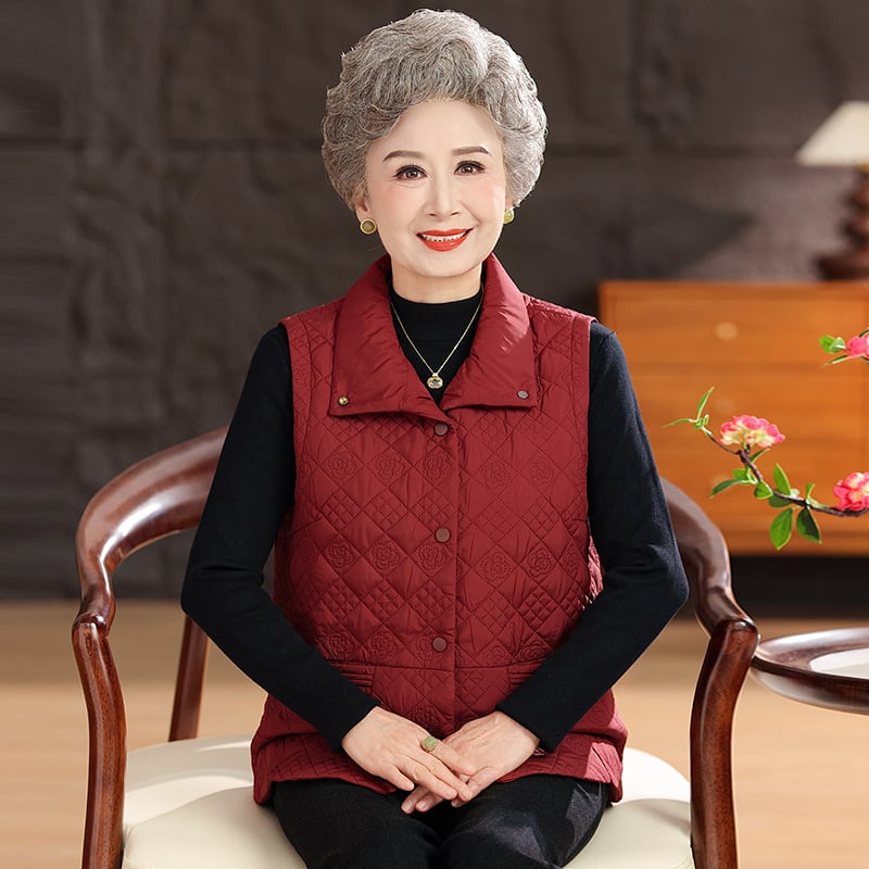 Vesta pentru femei pentru toamnă 2025 cu broderie florală, poliester peste 95%, stil elegant