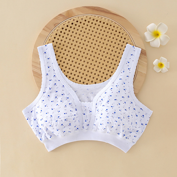 Medvilninė liemenėlė-vest, be formuojamų kaušių, kvėpuojanti, su fiksuotais dvigubais petnešomis