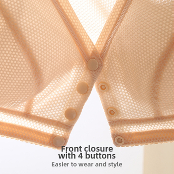 Сутиен без костички за средна възраст и по-възрастни, Push-Up, плюс размер, спортен тънък модел, предно закопчаване, нейлон с памучна подплата, пълна чашка