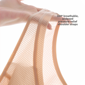 Сутиен без костички за средна възраст и по-възрастни, Push-Up, плюс размер, спортен тънък модел, предно закопчаване, нейлон с памучна подплата, пълна чашка