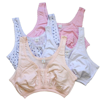 Памучно бюстие за жени в средна и по-възрастна възраст - безжично, дишащо, с пълна чашка, 100% памук