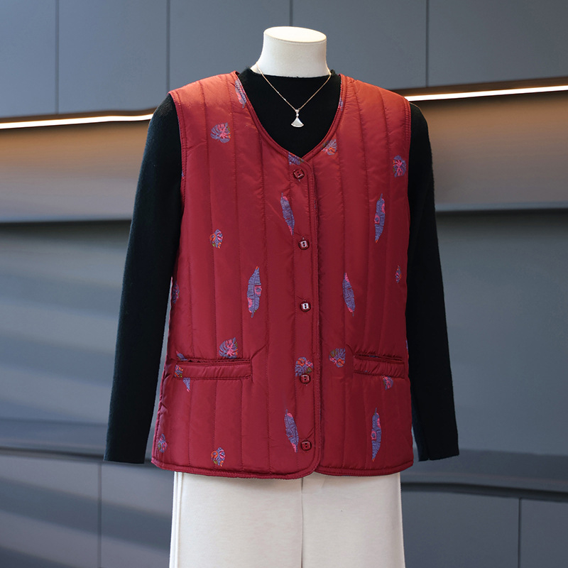 Γυναικείο γιλέκο χωρίς μανίκια σε αστικό στυλ, V-λαιμό, γεωμετρικό μοτίβο, ύφασμα πολυεστέρα με γέμισμα πολυεστέρα-βαμβάκι, φθινόπωρο 2025