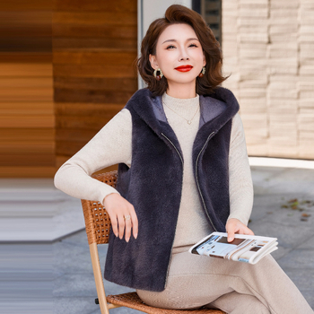 Vesta pentru femei, toamnă-iarnă 2025, țesătură poliester, peste 95% poliester, culoare solidă, stil elegant urban