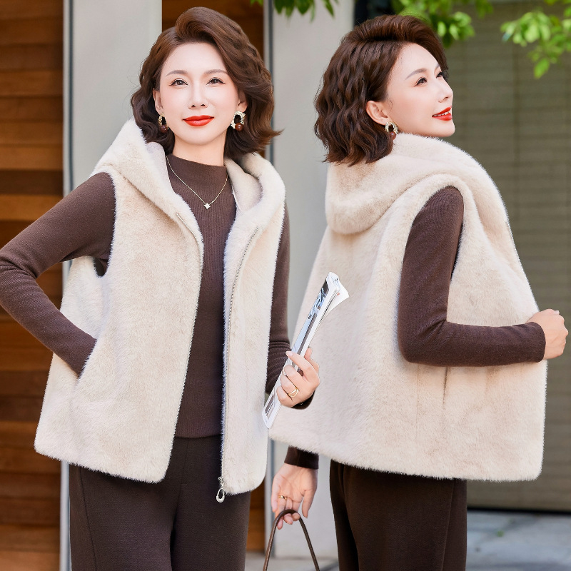 Vesta pentru femei, toamnă-iarnă 2025, țesătură poliester, peste 95% poliester, culoare solidă, stil elegant urban