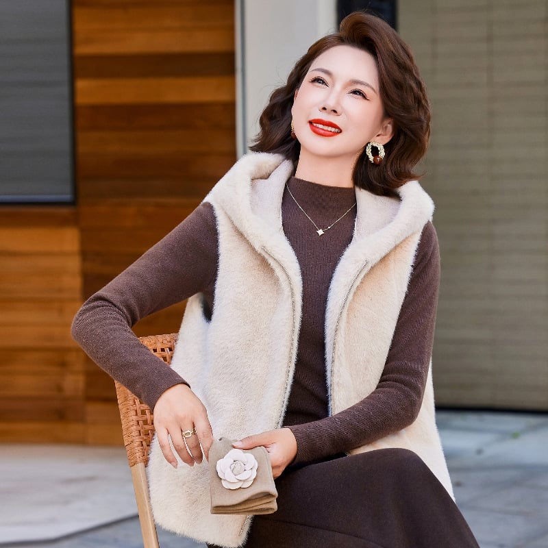 Vesta pentru femei, toamnă-iarnă 2025, țesătură poliester, peste 95% poliester, culoare solidă, stil elegant urban