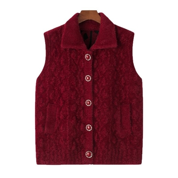 Vestă fără mâneci cu guler care se poate plia (Toamnă 2025; Poliester 50–70%; Stil elegant de navetă)