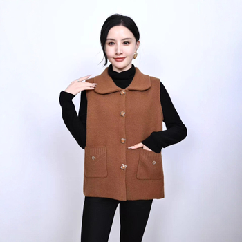 Vestă cu model geometric – amestec din nailon și poliester (Nailon 50–70%, Poliester ≤30%) – stil casual, în stil japonez și coreean – lungime standardă 50–65 cm – toamnă 2025 – pentru persoane de vârstă mijlocie și vârstnici