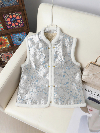 Ženska zimska veste - elegantan kardigan stil, stojeći ovratnik, materijal poliester, punilo poliester-pamuk