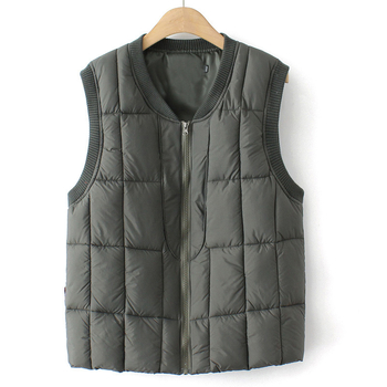 Vīriešu ziemas veste no poliestera ar rāvējslēdzēju, bez kapuces, sānu kabatas, ikdienas valkāšanai