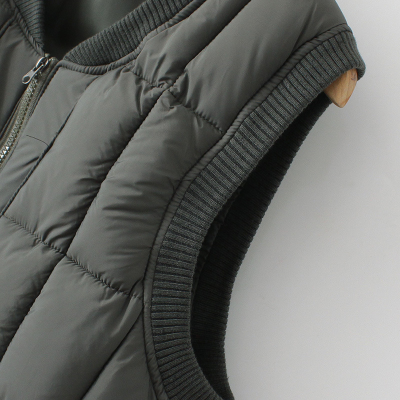 Vīriešu ziemas veste no poliestera ar rāvējslēdzēju, bez kapuces, sānu kabatas, ikdienas valkāšanai