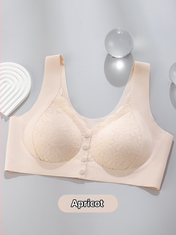 Сутиен за кърмене в стил жилетка, безшевен, предно закопчаване, дишащ, чашка 3/4 с подплатена пяна