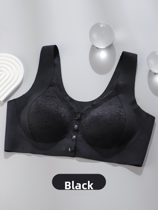 Сутиен за кърмене в стил жилетка, безшевен, предно закопчаване, дишащ, чашка 3/4 с подплатена пяна