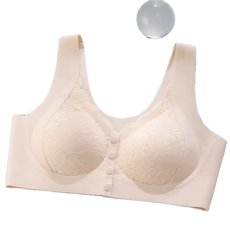 Сутиен за кърмене в стил жилетка, безшевен, предно закопчаване, дишащ, чашка 3/4 с подплатена пяна