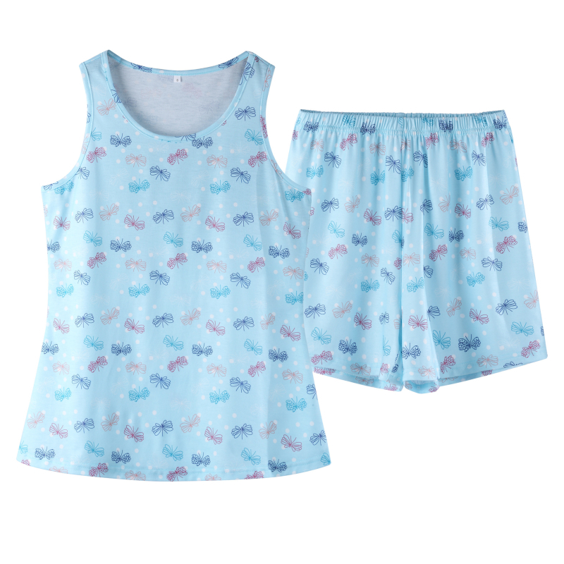 Női ujjatlan top és háromnegyedes nadrág készlet, Cosmic Starry Sky mintával - Poliészter + Spandex, Nyomtatás, Nyár 2024