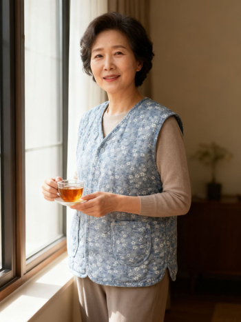 Sieviešu ziemas flīsa veste ar ziedu izšuvumu, poliesters 90–95%, garums 50–65 cm, ikdienas japāņu-korejiešu brīvā stila