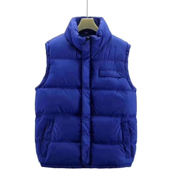 Ženska bezrukavna vesta sa stojećim ovratnikom i zatvaračem, slim fit, pamuk s Down Cotton punjenjem, zimski stil, duljina 50–65 cm