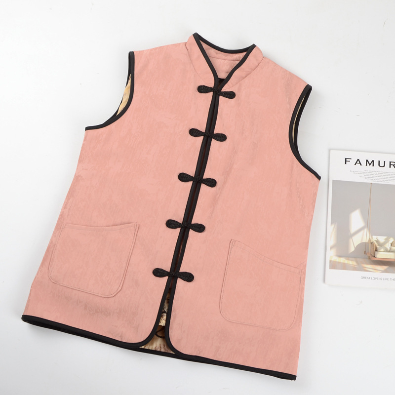 Ženski vuneni prsluk s ovčjim krznom, kratak kardigan stil, poluotvoren ovratnik