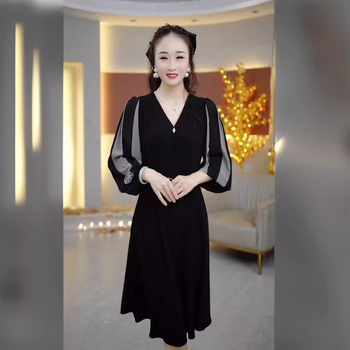 Rochie chiffon, croială lejeră, poliester 50–70% în materialul principal, poliester secundar sub 30%, Primăvara 2024, Kapok Forest