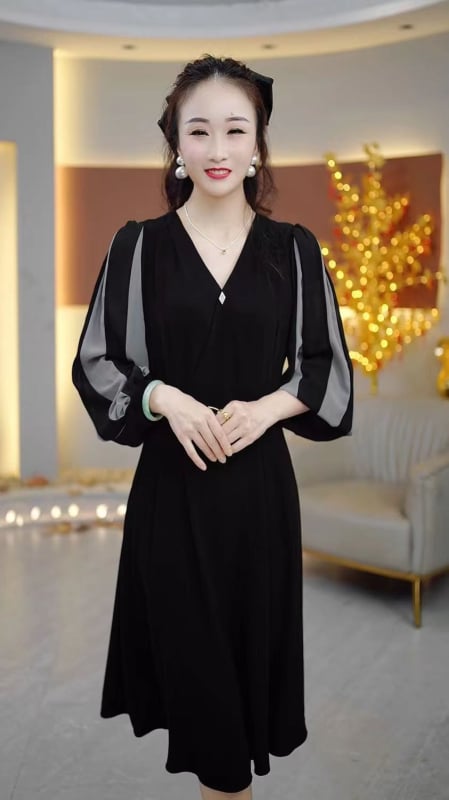 Rochie chiffon, croială lejeră, poliester 50–70% în materialul principal, poliester secundar sub 30%, Primăvara 2024, Kapok Forest