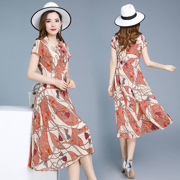 Rochie midi cu imprimeu geometric, poliester, proces de imprimare/colorare, vara 2021, stil urban comod